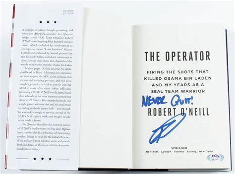 Robert O'Neill Signed "The Operator" Hardcover Book (PSA Hologram ...