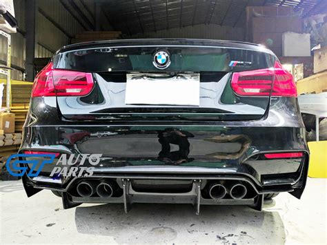 PSM Style 4 PCS Carbon Fiber Rear Bumper Diffuser for 14-19-2019 BMW M3 ...