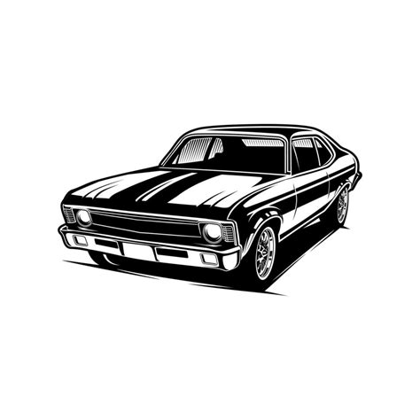 car classic silhouette classic car black and white 3559269 Vector Art at Vecteezy