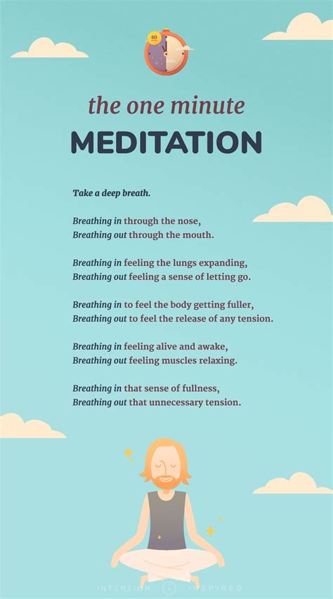 The One Minute Meditation | Meditation benefits, Meditation for ...