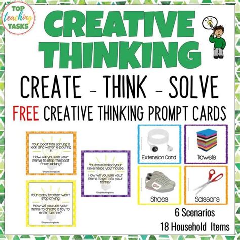 These free Create – Think – Solve Creative Thinking Task Cards were designed to provide many ...