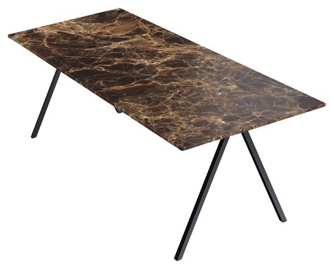 Rectangular Marble Dining Table – Dark Emperador brown (V-frame)