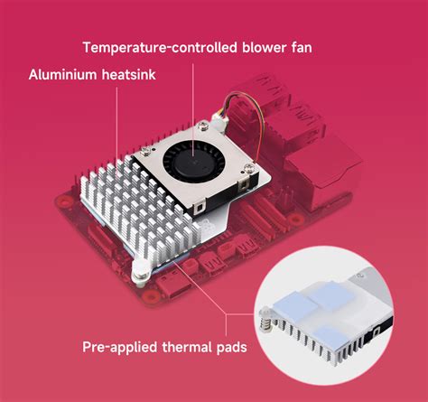 Official Raspberry Pi Active Cooler for Raspberry Pi 5, Temperature-controlled Blower Fan ...
