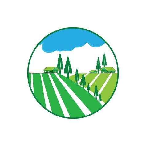 Organic Food logo design with agriculture field and food plant concept ...