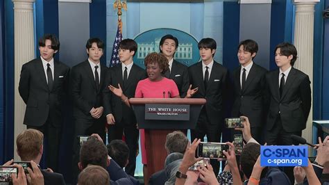 BTS at White House Press Briefing - YouTube