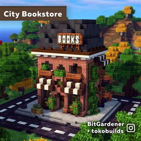 Minecraft Bookstore design | Amazing minecraft, Minecraft modern, Minecraft shops