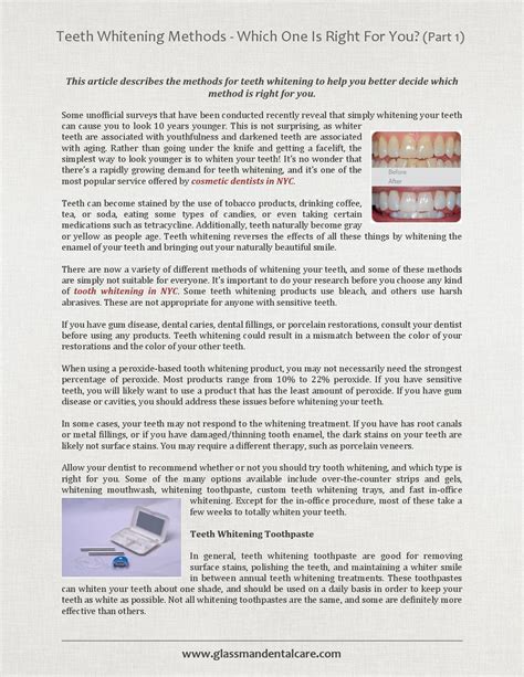 Teeth Whitening Methods - Which One Is Right For You? (Part 1) by Dentist NYC - Issuu