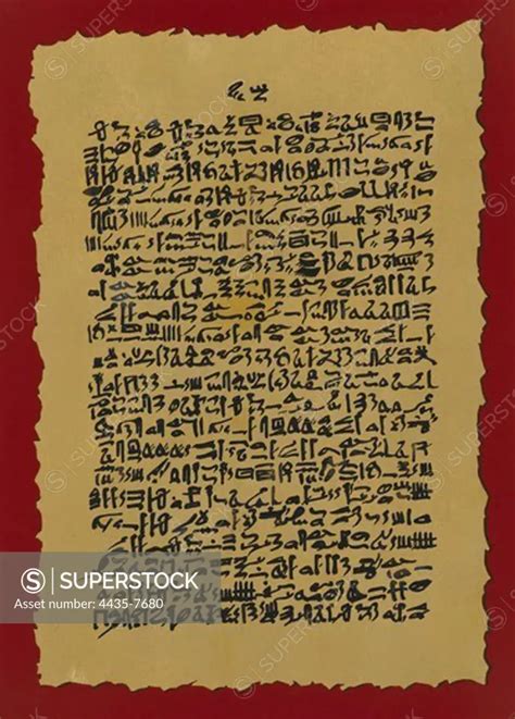 Ebers papyrus. ca. 1500 BC. Ancient Egypt. Amenhotep I's reign. 18th ...