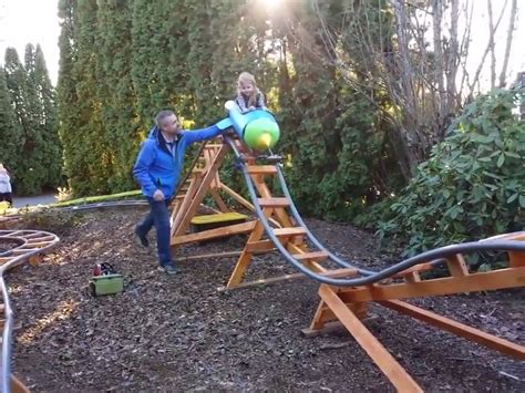 Kid Rides Homemade Backyard Roller Coaster for First Time | Jukin Media Inc