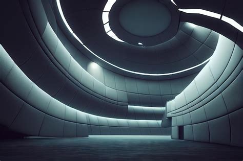 Premium Photo | Futuristic alien spaceship interior