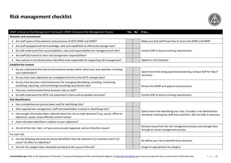 Risk Assessment Checklist Template | Images and Photos finder