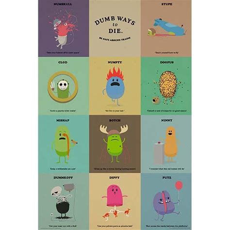 Dumb Ways To Die Characters 61 x 91cm Poster Australia Cartoon ...