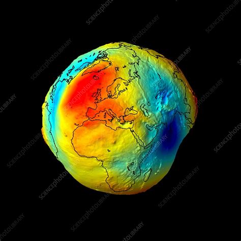 Gravity map of Earth - Stock Image - C002/9418 - Science Photo Library