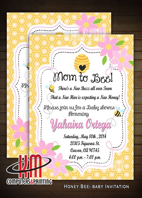 Honey Bee Baby Shower Invitation Digital or Printed Available | Honey bee baby shower ...