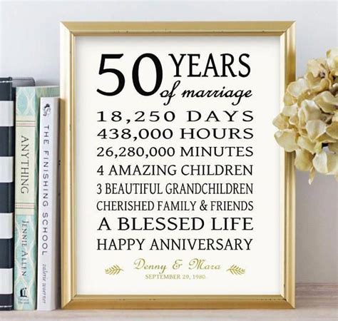 50th Anniversary Gift for Parents Golden 50 Years Wedding # ...