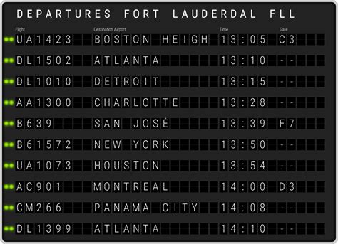 Fort Lauderdale Hollywood Airport Departures & [FLL] Flight Schedules