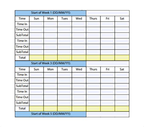 [Download] Monthly Timesheet (Template) - Bonsai