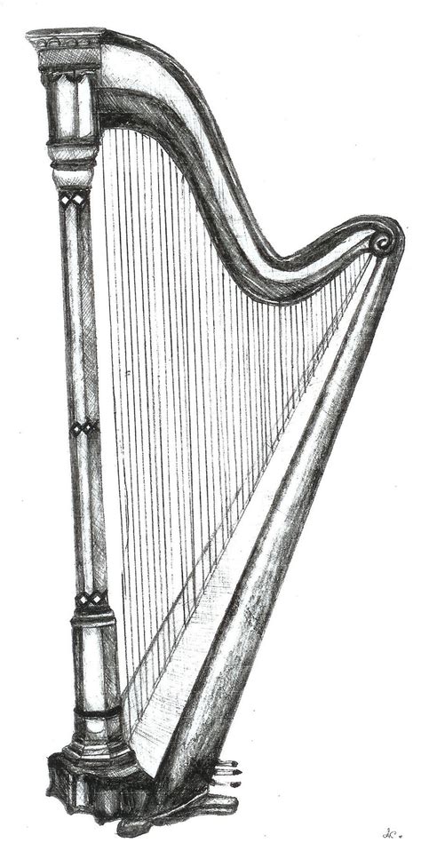 Harp Pencil Drawing by KouMiRien on DeviantArt