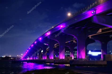 Miami florida bridge night view A1A — Stock Photo © lunamarina #5509347