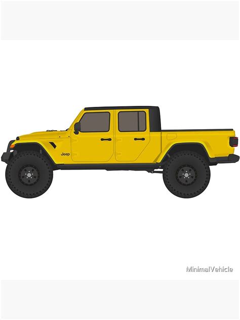 "Yellow Jeep Gladiator Rubicon JT" Poster for Sale by MinimalVehicle ...