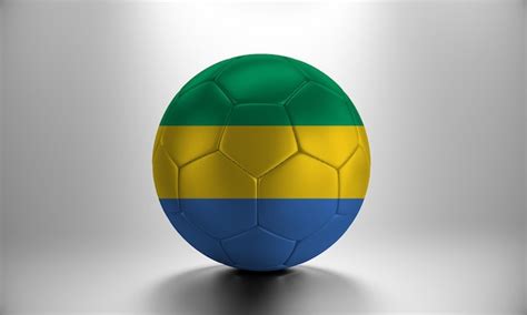 Premium Photo | 3d soccer ball with gabon country flag. football ball with gabon flag