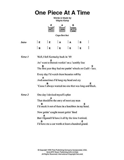 one piece at a time guitar chords