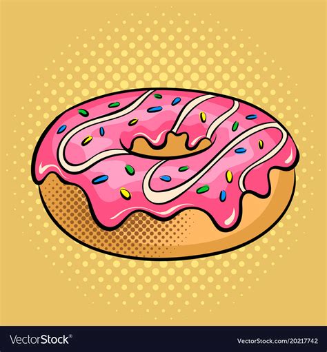 Donut pop art Royalty Free Vector Image - VectorStock