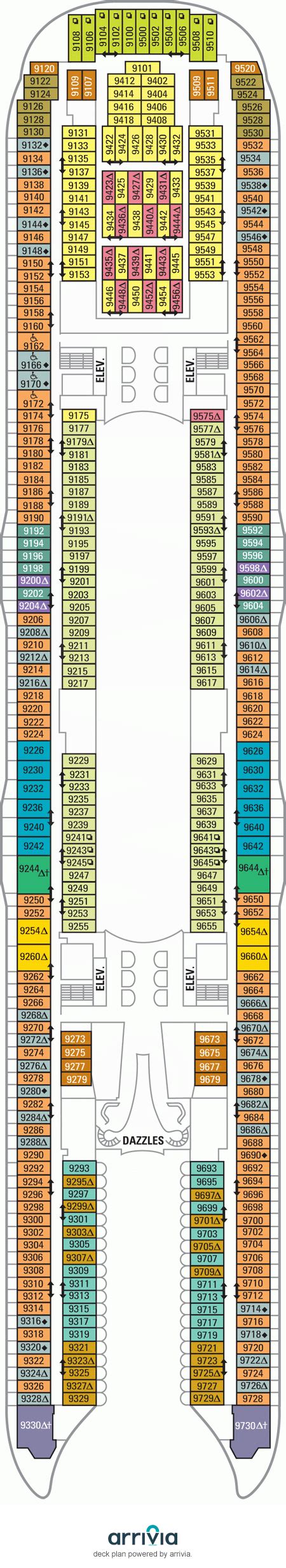 Oasis of the Seas Deck Plans | Deck 9 | What's on Deck 9 on Oasis of the Seas | iCruise.com