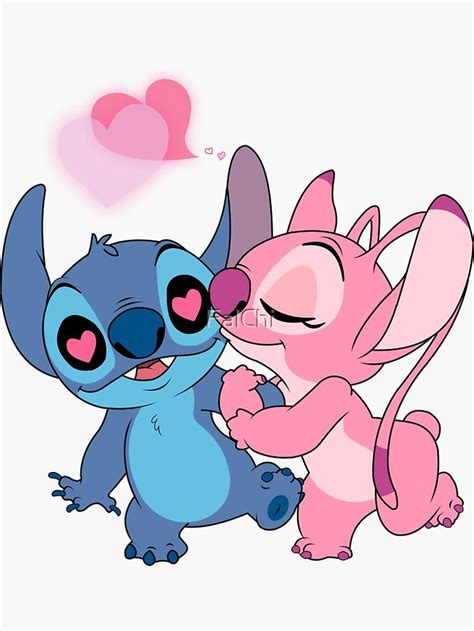 "Stitch & Angel" Sticker for Sale by FalChi | Lilo y stitch, Como ...