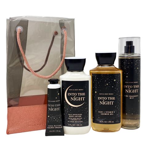 Bath & Body Works Into the Night Gift Bag Set - Fine Fragrance Mist, Shower Gel, Body Lotion ...