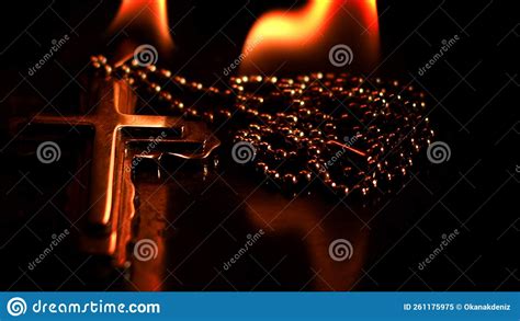 Christian Symbol Cross on Fire Stock Image - Image of isolated, glow ...