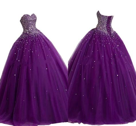 Dark Purple Ball Gown Sweet 16 Dresses Beaded Sequin Rhinestones ...