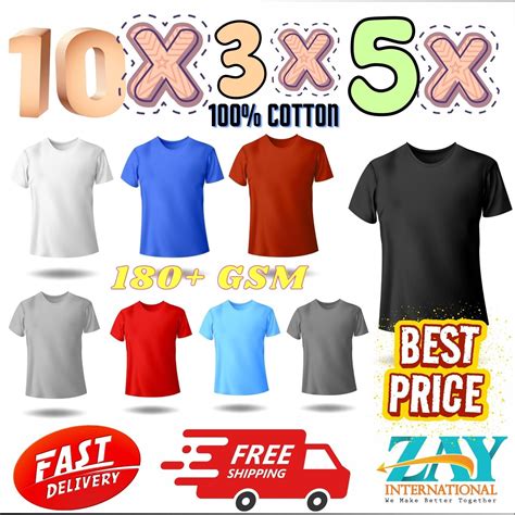 3X 5X 10X Packs Bundle Men's Heavy Premium Cotton Plain Blank T-shirt Basic Tee | eBay