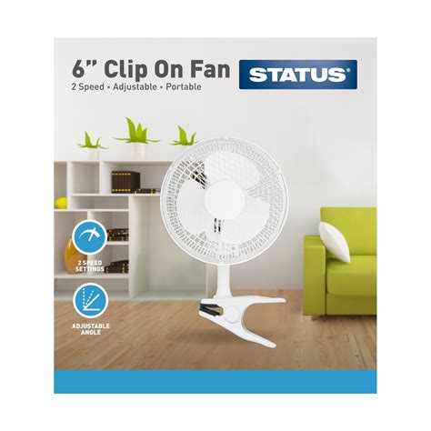 6″ White Clip On Fan – 2 Speed Settings – Status – W&H Enterprises Limited