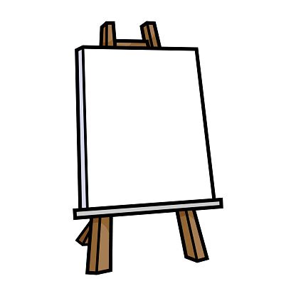 Cartoon Empty Painting Canvas Stock Illustration - Download Image Now ...