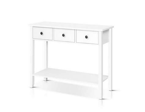 Buy Console Table Storage Cabinet Sideboard (3-drawer) White Display | mss0dkFURNI-P-HS-3D1S-WH ...