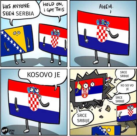 a comic strip with an image of croatia and the country's flag on it