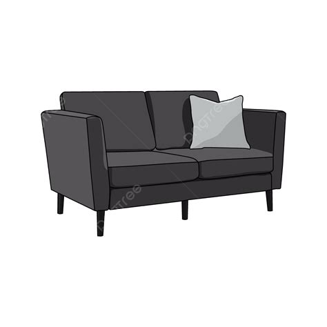 Dark Grey Sofa Illustration Design Vector, Sofa, Sofa Vector, Sofa Design PNG and Vector with ...