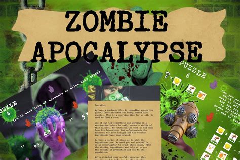 Zombie Apocalypse Escape Room Kit, Escape Room DIY, Printable Kids Activity, Printable Kids Game ...