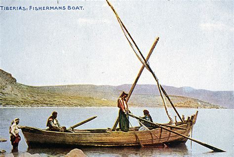 Palestine, Galilee, fishing boat on the Sea of Galilee circa 1920