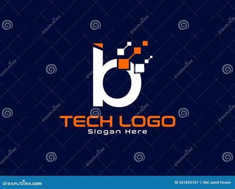 Letter B Technology Logo Design Stock Vector - Illustration of design, letter: 261855707