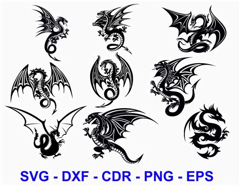 Tatouage de dragon Dragon Svg Cosplay dragon age tatouage - Etsy France