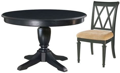 Camden Black Extendable Round Dining Table from American Drew | Coleman Furniture