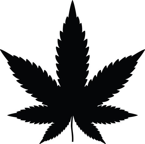 Free Clipart of a Cannabis Marijuana Pot Leaf Silhouette