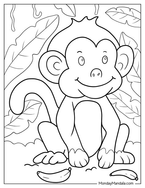 26 Monkey Coloring Pages (Free PDF Printables)