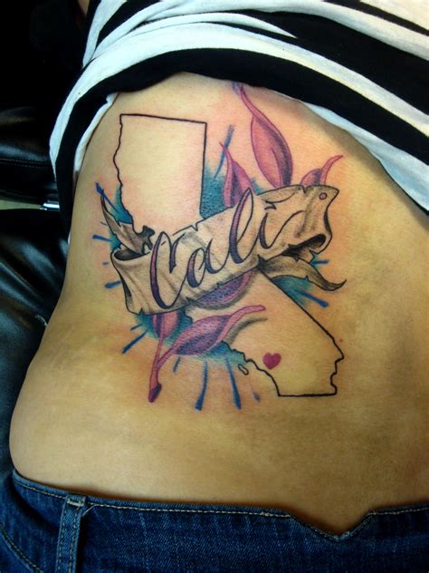 california tattoo designs | California state outline with banner. The ...