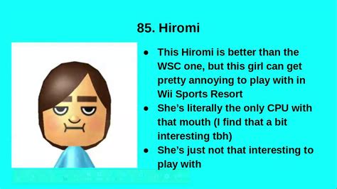 Ranking Wii Sports/Wii Sports Resort CPU Miis (PART 2) - YouTube