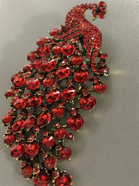 Large Rhinestone Peacock Brooches - Brooches - BROOCHITON – BROOCHITON