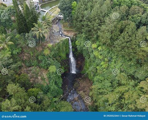 The Aerial View of Orak-arik Waterfall in Baturaden Stock Photo - Image ...