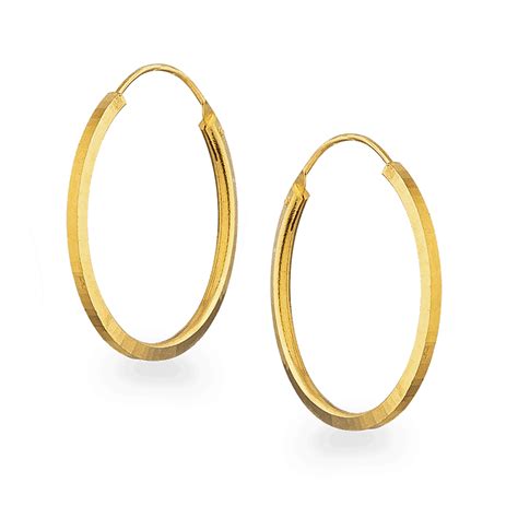 22ct Gold Plain Round Hoop Earrings - £90.00.00 (SKU:25937)